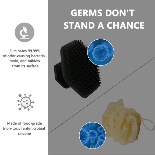 Silicone Face Scrubber - 2 Pack Face Exfoliator Scrub- Handheld Gentle Facial Cleansing for Sensitive, Dry Skin, Exfoliating Faceial Scrubber Tool for Men and Women(Black-2 Pack)