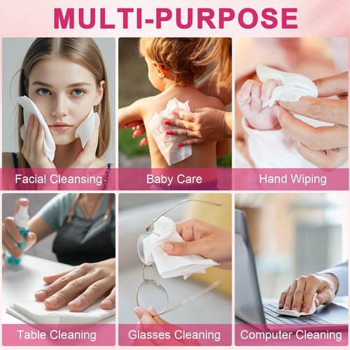 FACEMADE 100 Count (2 Packs) Disposable Face Towels, Ultra Thick Face Towelettes Disposable, Clean Facial Towels for Makeup Remover, Skincare, USDA Certified 100% Biobased