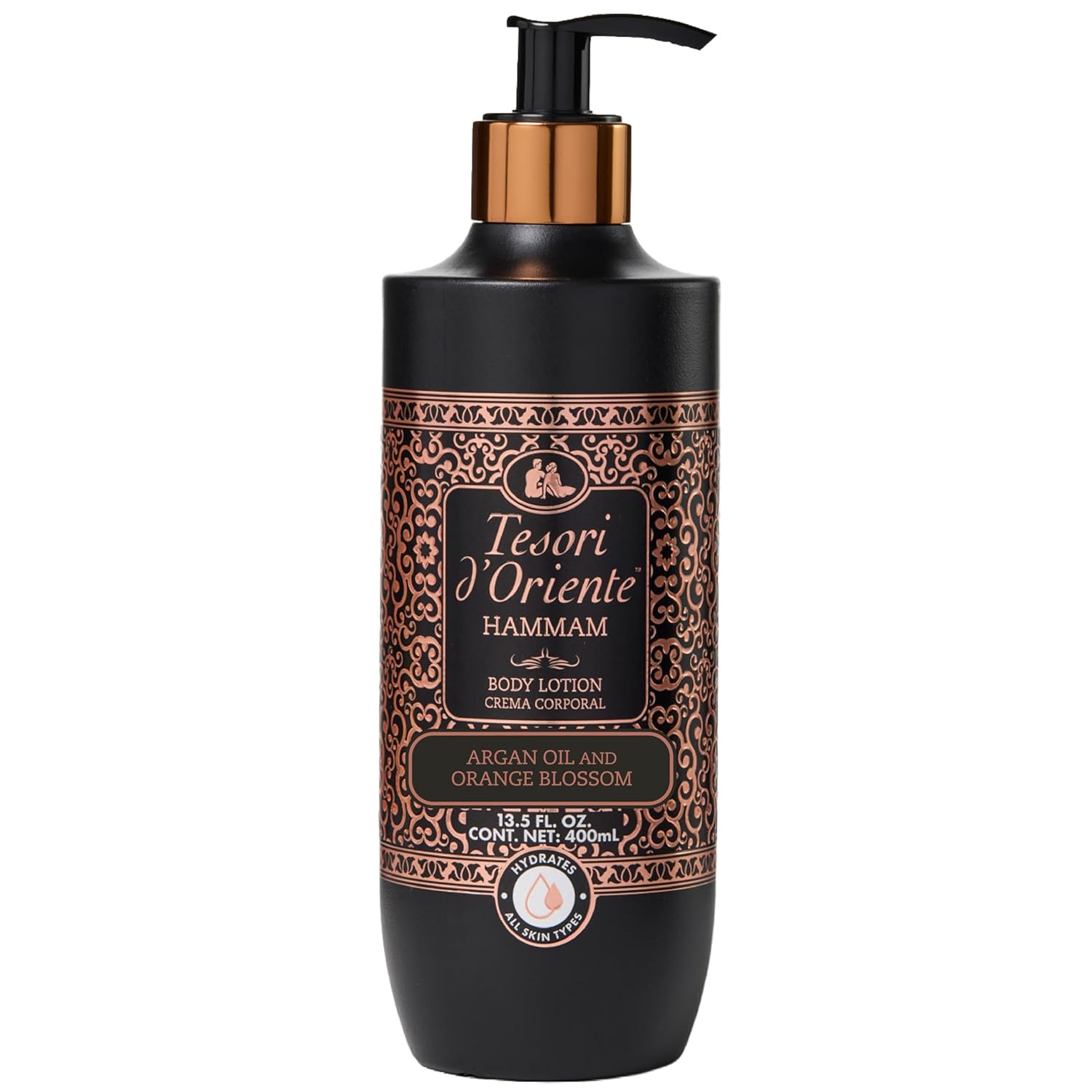 Tesori d’Oriente Hammam Body Lotion - Fast-Absorbing Daily Moisturizer with Argan Oil | 13.5 fl oz, Orange Blossom Scent