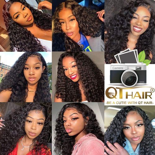 QTHAIR 18A Grade Transparent Hd Lace Closure 150% Density Braizlian Loose Deep Wave Middle Part Lace Closure (16 Inch) 100% Virgin Human Hair Bleached Knots