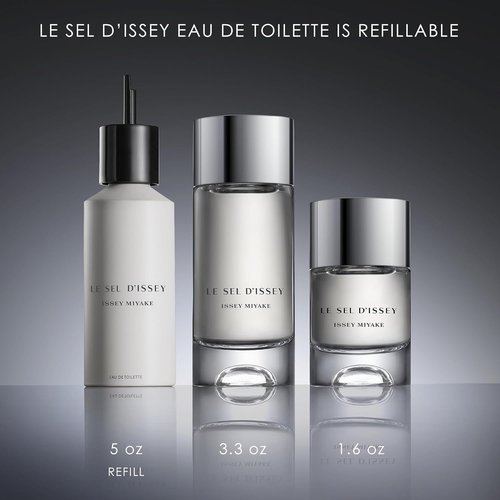 Issey Miyake Le Sel d'Issey Eau de Toilette - Fresh Woody Marine Fragrance for Men - Refillable Design