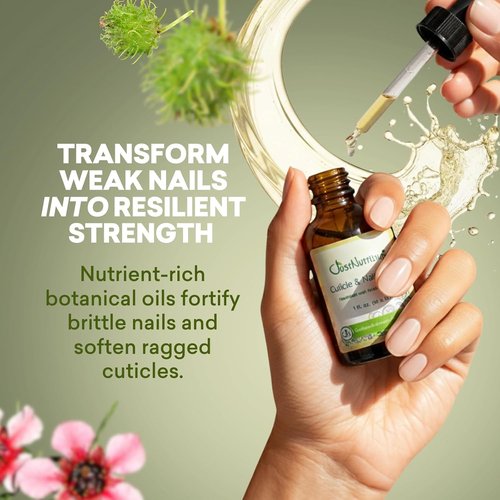 Just Nutritive Cuticle Oil - Nourishing Nail Serum for Soft, Strong Cuticles & Nails | 1 oz