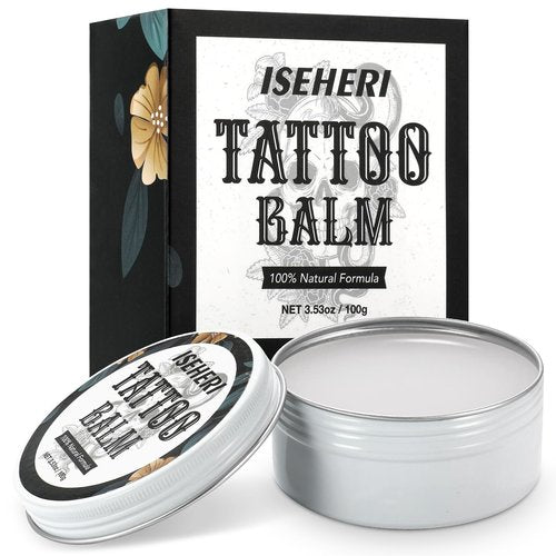 ISEHERI Tattoo Balm & Aftercare Cream: Color Enhancement that Revives Old Tattoos; Hydrates New Tattoos; Made With Natural Ingredients and Petroleum Free. Tattoo Cream for Old and New Tattoos - 3.53OZ