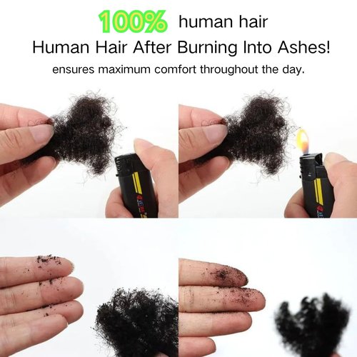 Afro Kinky Curly Hair Afro Kinky 100% Bulk Natural Human Hair Braiding Hair for Dreadlocks, Locs Repair, Dreadlock Extensions, Twists, Braids 120g 8inch (Natural Black，8Inch)