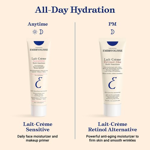 Embryolisse Lait Creme Sensitive Moisturizer. Hypoallergenic Face & Body Cream for All Skin Types With Aloe Vera & Shea Butter. Fragrance Free & Suitable for Sensitive Skin, 1.01 Fl Oz