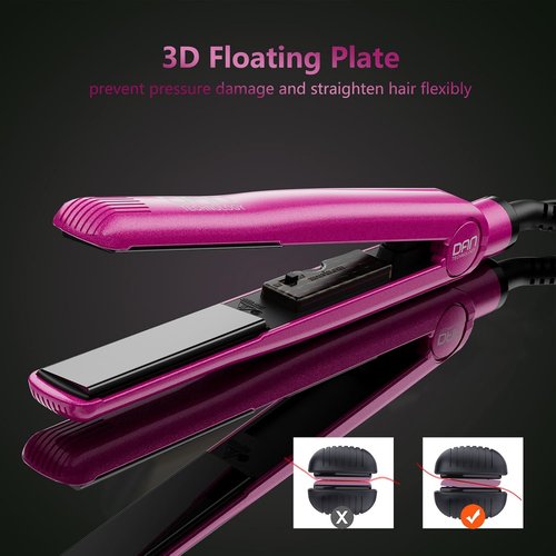 Dan Technology 2-in-1 Ceramic Flat Iron - Professional Adjustable Temperature Straightener for Black Hair