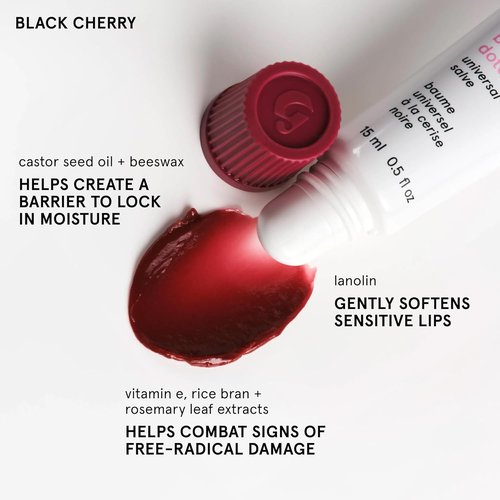Glossier Balm Dotcom Hydrating Tinted Lip Balm - 12Hr Moisture for Dry Lips & Skin - Black Cherry, 15ml