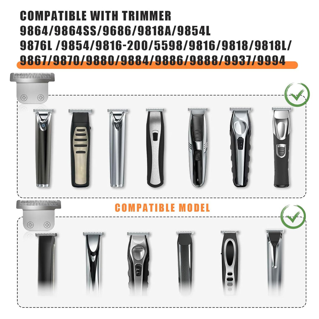 Wahl T-Blade Replacement Blades - Detachable 40mm Stainless Steel for Trimmers 9864/9864SS/9686/9818A/9854L/9876L