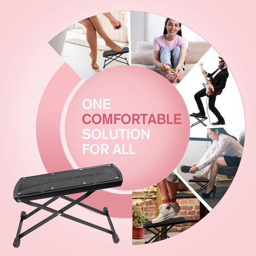 Subay Pedicure Foot Rest, 6 Heights Adjustable Foot Stand for Pedicure, Foldable Non-Slip Pedicure Stand for Easy At Home Pedicures, No More Bending or Stretching Pedicure Stool Tool for Home Foot Spa