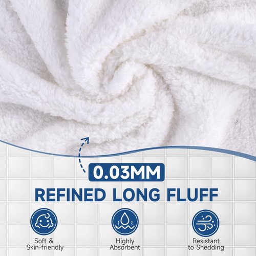 TEAWOO 40 Pack White Coral Velvet Washcloths Bulk, Highly Absorbent and Soft Face Towels, Multi-Purpose Wash Cloths & Hand Towels for Bathroom, Hotel, Spa and Gym, 12 x 12 inches