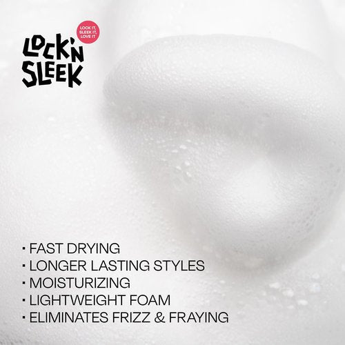 LOCK'N SLEEK Braid Foam - No Frizz Shine for Braids, Twists & Locs | Fast Drying, Lightweight Mousse, 8 Oz