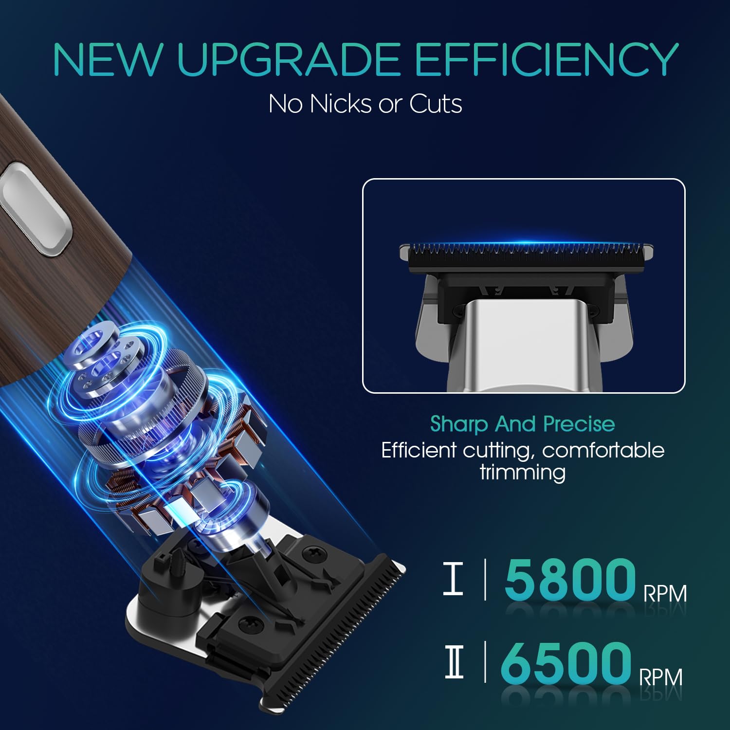 VOYOR Body Hair Trimmer for Men,Electric Razor,Versatile Groin & Body Trimmer,Waterproof and Cordless Shaver, Manscaper for Men, USB-C Charging Groomer,Ceramic Blade Razor Male Grooming HT310 (Wood)