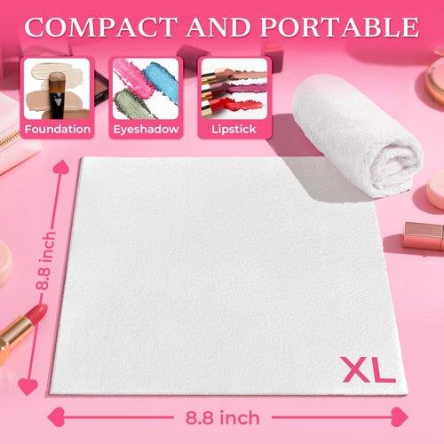SOOWASH Makeup Remover Little Towels - Ultra Soft Fragrance Free & Alcohol Free Face Towels for Sensitive Skin,（60 Count 480 Uses）Dry Wipes Travel Firendly