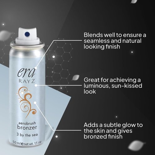 ERA Beauty Rayz Spray-On Bronzer - Buildable Airbrush Makeup for Everyday Use | Dark Bronze with Shimmer (1.5 oz)