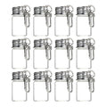 Doromy 12 Packs 7ml Mini Glass Bottle Keychain with Screw Cap Small Clear Vials with Metal Key Ring Clear Glass Storage Jars for Crafts, Perfume, Essential Oils, Travel
