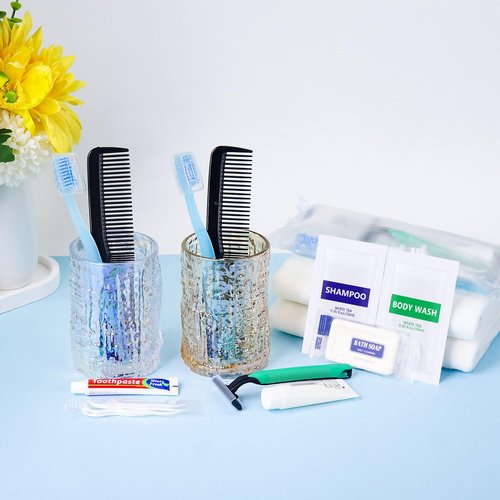 Gisdo Pack of 50 Travel Size Toiletries Kit Individually Packed,Personal Hygiene Kit for Men Homeless Care Package Supplies Bulk