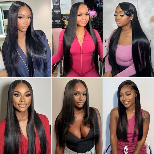 12A Straight Bundles Human Hair 20 Inch 100% Unprocessed Brazilian Virgin Human Hair Bundles Straight Sew In Bundles for Black Women Hair Extensions Natural Black Color