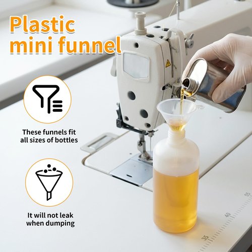 Goodma 48 Pcs Precision Tip Applicator Bottles with Multicoloured Tips, Comes with 5 Pcs Mini Funnel for DIY Quilling Craft, Acrylic Painting, Small Gluing Projects, Oiler Bottle (1 oz)