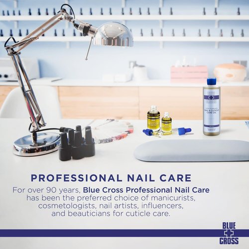 Blue Cross Nail & Cuticle Care Oil, Mineral Oil Free, Hydrating, Moisturizing, All Natural Professional Nail + Cuticle Care, Lemongrass/Lavender Scented Essential Oils, Made in USA, 16fl oz/473mL