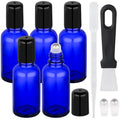 Segbeauty 1oz Glass Essential Oil Roller Bottles Rollerball Applicator, 5pcs 30ml Roll On Bottles, Refillable Anointing Oil Bottle, Blue Perfume Bottle Empty, Travel Size Containers for Oils Liquids