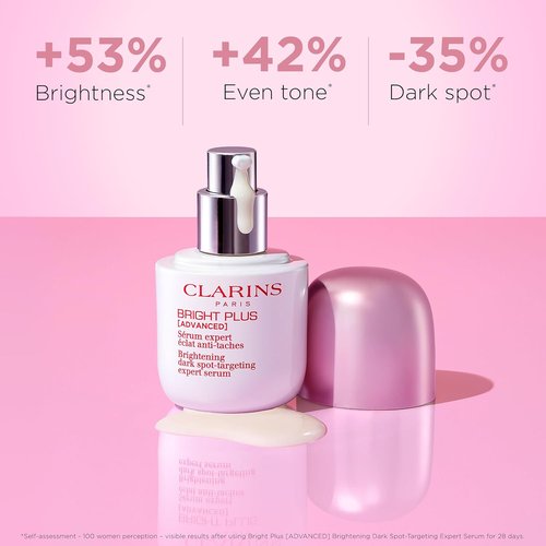 Clarins Bright Plus Serum - Boost Radiance & Even Skin Tone | Targets Dark Spots | 1 Fl Oz