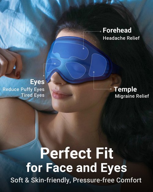 Cooling Eye Mask for Puffy Eyes: Fsa Eligible Items Hsa, Ice Eye Pack for Magraine After Surgery Relief - Reuable Cold Compress for Headache Puffiness - Comfortable Perfect Fit Gel Sleep Mask