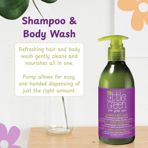 Little Green Kids Bathtime Essentials Kit, Hair & Body Wash, 8 oz. and Kids Body Lotion, 6 oz.