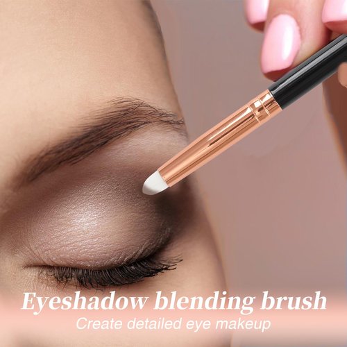 Urtlia Professional Small Pencil Eyeshadow Brush 8Pcs for Eye Shadow Eyeliner Smudge Blending Precision Perfect Cut Crease Makeup Brushes Tool Set（Black-EA01）