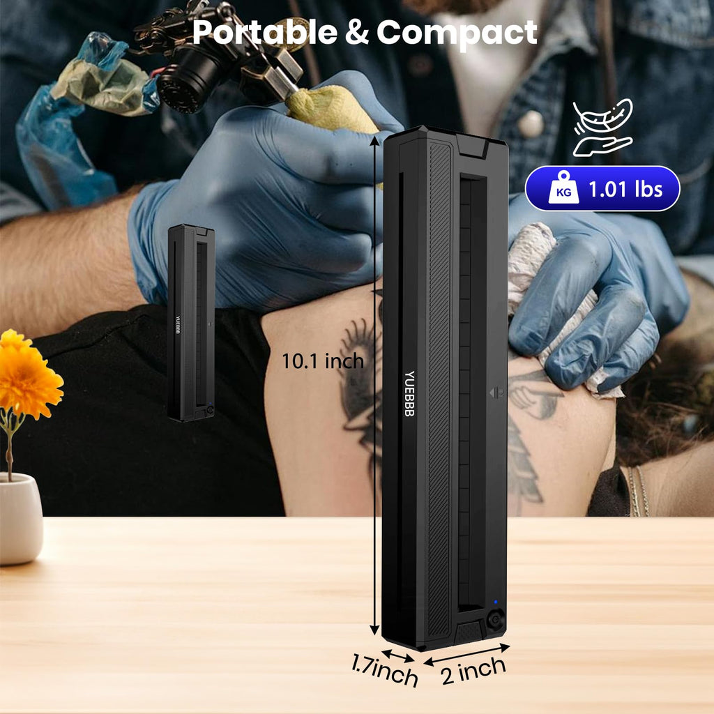 YUEBBB Tattoo Stencil Printer, Portable Printer, Wireless-Bluetooth-Thermal Tattoo Transfer Machine with 10pcs Thermal Papers & 3pcs Transfer Papers, Support Mobile & PC