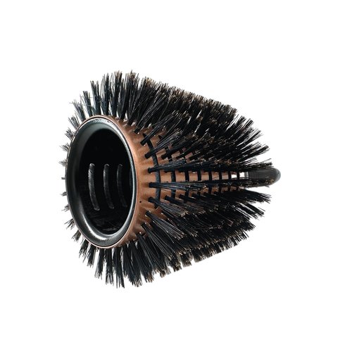 Phillips Brush Luxe Tourmaline Monster Vent 1 Professional Hair Brush (5” Diameter Barrel) - Vented Hairbrush Nylon Reinforced Boar Hair Bristles, Sleek Rose Gold & Black Color