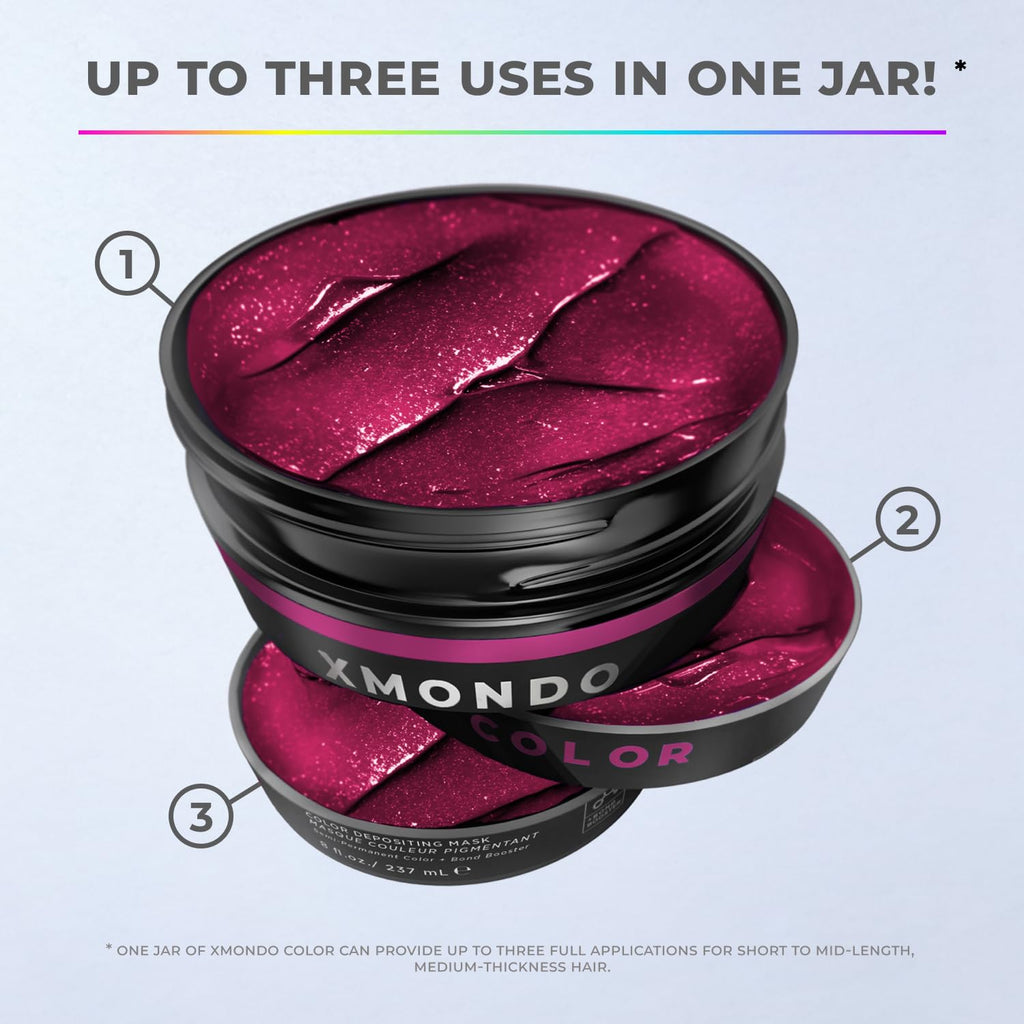 XMONDO Hair Color - Berry Semi-Permanent Color | Vegan Formula with Hyaluronic Acid, 8 Fl Oz