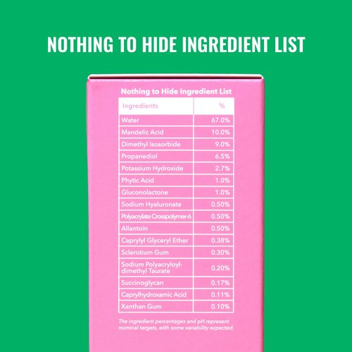 Good Molecules Mandelic Acid Serum - Gentle Face Exfoliator Serum with Ultra Hydrating Hyaluronic Acid - Exfoliating PHAs to Brighten Skin - Skin Care For Face