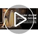 Large Ghost Halloween Outdoor Decoration with Light-Up Spooky Broom - 2 Pack