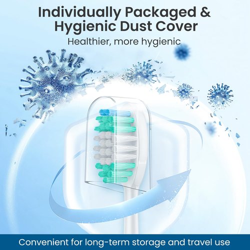Harobey Replacement Toothbrush Heads 10 Pack Compatible with AquaSonic Black Series, Vibe Series Electric Toothbrush, White