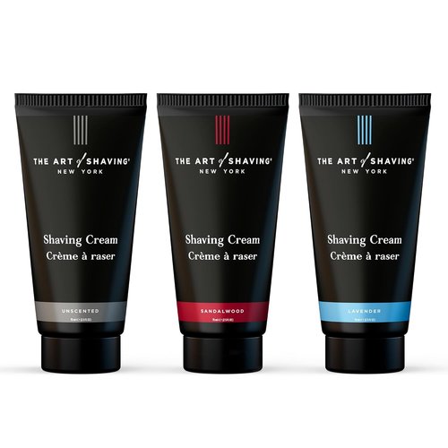The Art of Shaving Shaving Cream Sampler for Men - Sensitive Skin Formula | Sandalwood, Lavender & Unscented, 2.5 oz Each