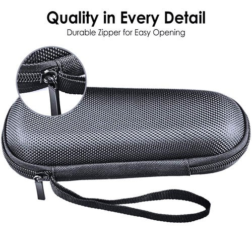 Enerfort Hard EVA Razor Travel Case Compatible with Gillette Men's Razor - Mesh Pocket for 2 Razor Blades + Lightweight Carrying Handle + Durable Zipper (Only Case) (Black)