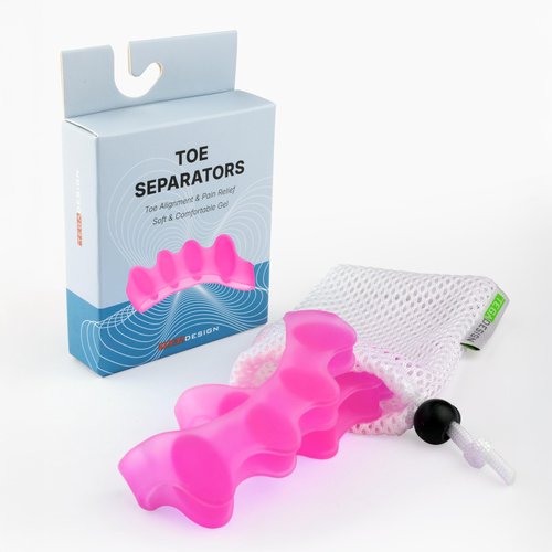 TEGA Toe Separators & Spacers for Men and Women - Silicone Toe Straightener for Bunion Correction, Plantar Fasciitis & Hammer Toe Relief - Restore Natural Foot Shape (Small/Medium)