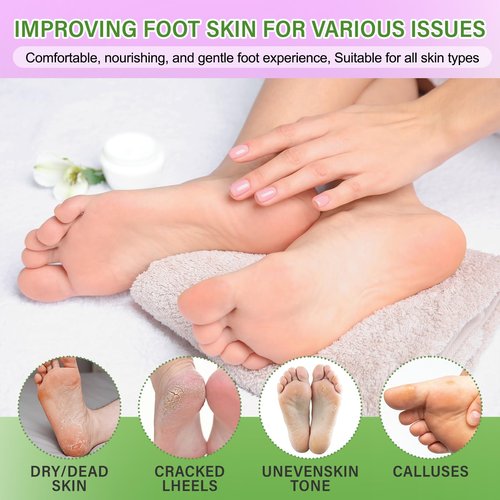 Foot Peeling 8Pcs＆12Pcs Moisturizing Foot Mask, Exfoliator Peel Calluses Dead Skin Callus Remover, Hydrating Foot Masks for Dry Cracked Feet, Repair Rough Heels＆Dry Skin for Baby Soft and Smooth Feet