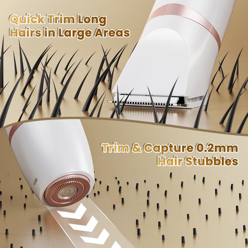 Bikini Trimmer for Women - MAXGROOM Waterproof Electric Razors for Women, Cordless Electric Shaver for Private Area with LED Display, USB Rechargeable & Travel Pouch, White