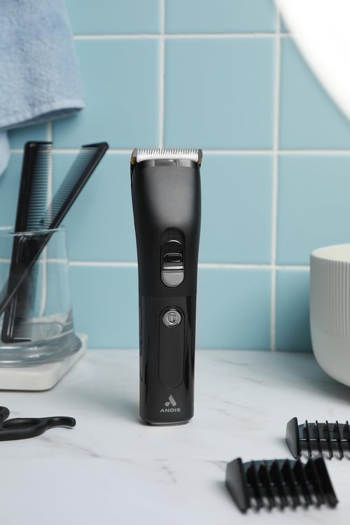 Andis 560547 Envision Cordless High-Speed Hair Clipper, 21-Piece Kit, Adjustable Blade, 1.5” LED Digital Display Screen, Black
