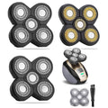 WAHFOX Universal 3 Pcs 5 Blades Shaver Heads for Head shaver and Other Brands Head Shaver, Black+gold