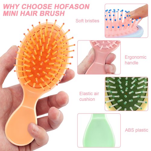 HOFASON 70 Pieces Bulk Mini Wet Hair Brush & Mini Comb Set for Kids Girls Women, Bridesmaid Gift, Spa Party Supplies, Summer Stuff, 35 Travel Small Brushes for Hair 35 Fine Wide Hair Combs for Boy Men