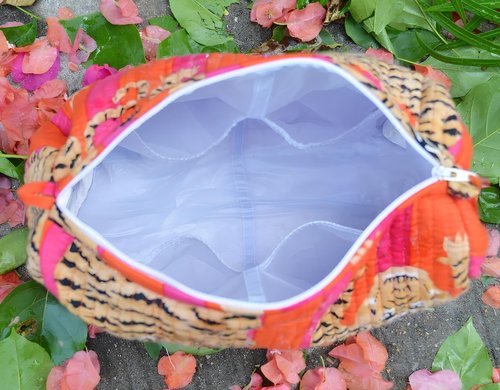 INDACORIFY 100% Cotton Block Print Cosmetic Toiletry Bags Boho Beauty Toiletry Kits Travel Case Pouch for Women's Printed Cotton Tote Bag (Pattern- 2)