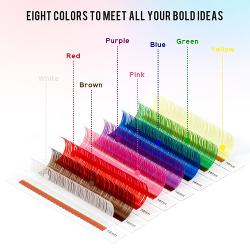 TDANCE Colorful Lashes Extension Mixed Length Tray Colored Eyelash Extensions Professional Salon Use(Brown-0.07-CC,8-15 mm)