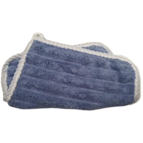SOFTBATFY Soft Washcloths 12 Pack, High Absorbent Microfiber Ribbed Essential Washcloths for Bathroom, Home, Hotel, Spa, Beach, Pool, Gym (Washcloth - Set of 12, Blue)
