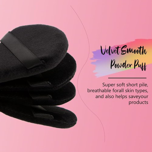 Skiennix 24Pcs Powder Puffs - Triangle Makeup Applicators for Flawless Foundation | Black & Pink