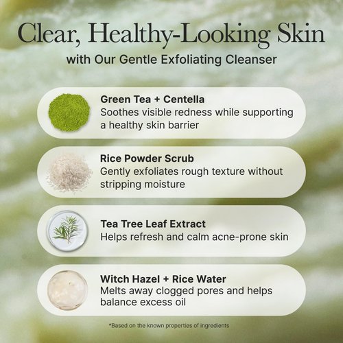 Arencia Korean Rice Mochi Face Cleanser - Moisturizing & Brightening Daily Scrub | Vegan, Organic, 1.76oz
