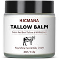 HJCMANA Beef Tallow for Skin 4 OZ, Natural Unscented Tallow and Honey Balm, Grass Fed Beef Tallow for Face and All Skin Types