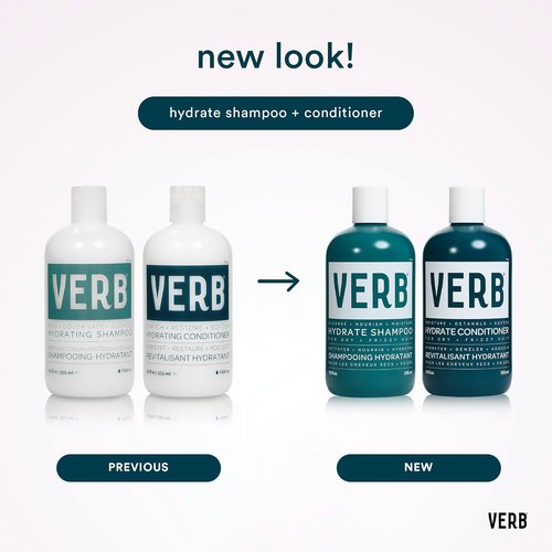VERB Hydrate Shampoo - Nourish Dry, Frizzy Hair - Smooth & Reduce Frizz - Amber & Warm Jasmine Scent
