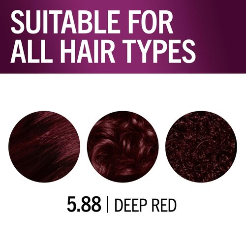 Schwarzkopf Keratin Color Permanent Hair Dye - 5.88 Deep Red, Professional Formula for 100% Gray Coverage